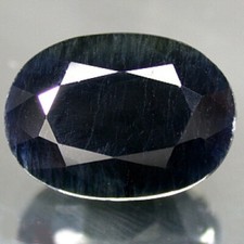 Saphir mitternachtsblau oval