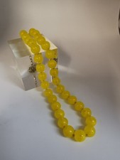 Vintage 10 mm Edelstein Achat Perlen Kette  Collier  geknüpft 40-45 cm (371)