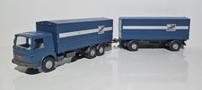 Wiking 470 H0 1:87 MAN LKW LASTZUG SELTEN Komplett In AZURBLAU PLANE PRITSCHE