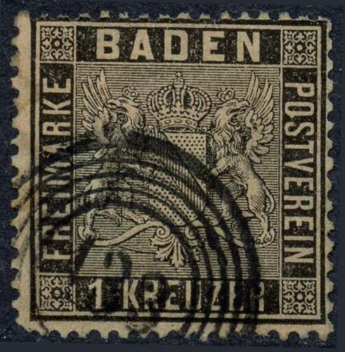 Baden 9 gestempelt - baden,