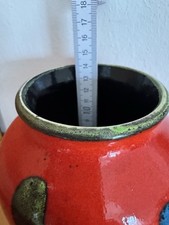 Keramik Vase  rot-grün 70er