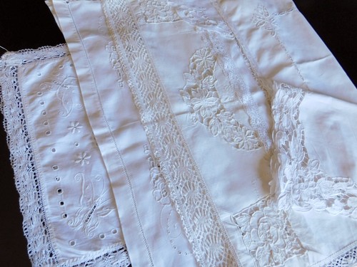 Konvolut alte weiss stickerei - konvolut,