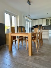 Esstisch Ausziehbar Massivholz Modern Buche Inkl. 8 Stühlen