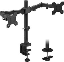 Doppel Doppel Doppelarm Schreibtischhalterung Monitor Bildschirm Ergonomisch Neigbar Schwenkbar Rotation 13"-27"