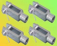 4 x Gabelkopf 4x16 M4 inkl Splintbolzen DIN71751 verzinkt Gabelgelenk Gabelköpfe