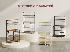 VASAGLE Küchenregal mit Steckdosen, Standregal mit Steckdosen, 8 S-Haken, Korb