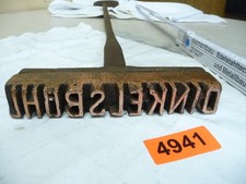 4941.     Brandeisen Brenneisen Dinkelsbühl  Buchstaben Holz Bierfass 3,6 kg
