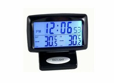 Mini Auto Digital Uhr LCD Thermometer KFZ Temperatur Wecker Außen und Innen