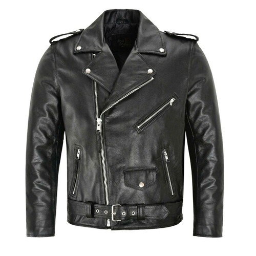 Herren lederjacke bikerjacke - lederjacke,