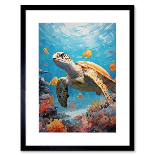Loggerhead sea turtle coral - in,