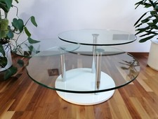 Designer Couchtisch mit 3 - teils schwenkbaren - Glas-Ebenen
