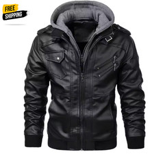 Herren PU-Lederjacke mit