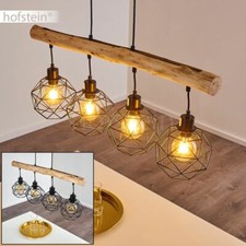 Vintage Hänge Lampe Holz Ess