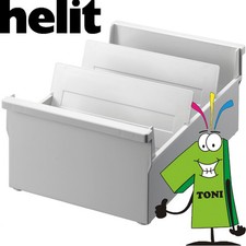 Helit Karteitrog A5 quer für 1200 Karten , Karteikasten o. Deckel lichtgrau