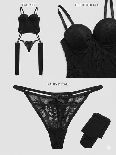 Exklusives spitzen dessous mit - exklusives,