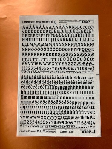 Letraset 4587 coxton - coxton, roman