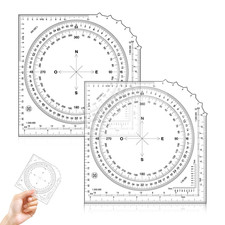 2 Stück Winkelmesser,Militär Planzeiger,Schablone für Taktische Zeichen,Kartenwi