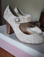 Brautschuhe Pumps Sommer spitze Satin 36 ivory Champagner Rainbow couture