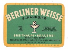 Bieretikett Breithaupt Brauerei Berlin DDR (DM / Verleger-Abzug)