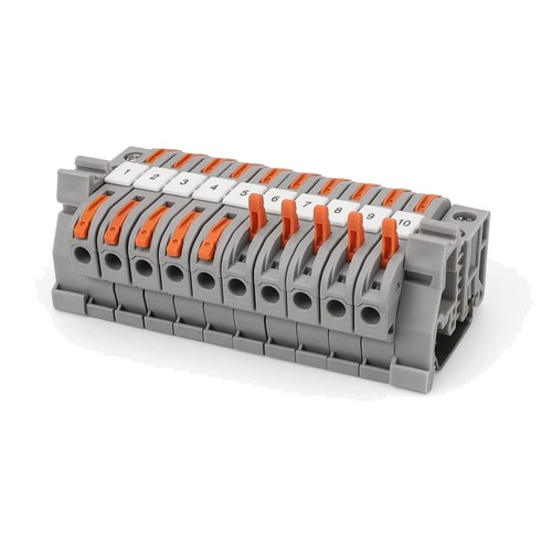Klemmblock hutschiene grau - hutschiene,