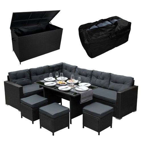 Rattan eckgarnitur kissenbox - rattan,
