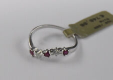 Weißgold Ring Memory Eternity  Diamant Rubin 750 Gold Neu