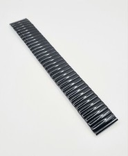 20mm Flexband Uhrenarmband Edelstahl Stretch   Zugband Schwarz