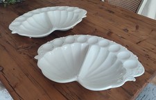 Keramik Eierteller Eierplatte Eier Servierteller creme weiß