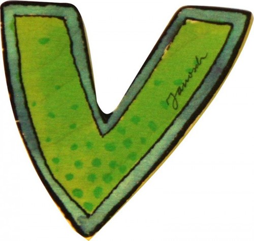 Janosch holzbuchstabe 6cm - janosch, v