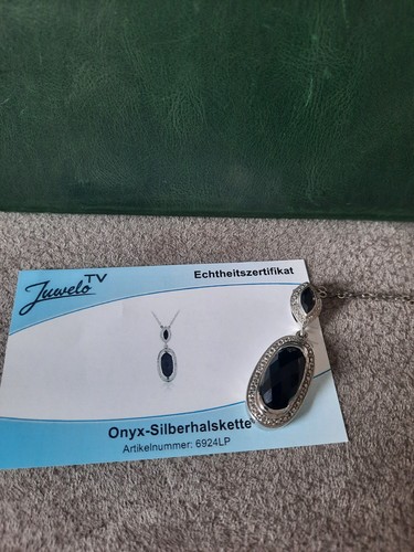 Onyx silberhalskette kette - onyx-,