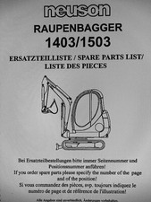 #278 Neuson 1403 1503  Ersatzteilbuch Parts service Manual List Ersatzteilliste
