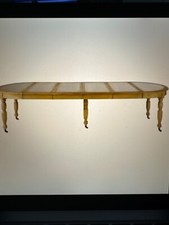 Ausziehbarer Esstisch aus Kiefernholz, Pappelholz und Metall, 12/14 Personen, L1