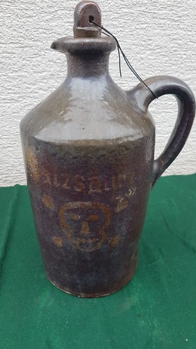Alte große steingutflasche - große,