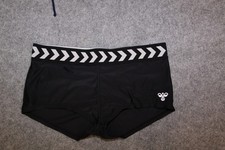 BIKINI UNTERTEIL BADESHORTS PANTY GRÖSSE 40 SCHWARZ  MIT  WEISS GEMUSTERTEM BUND