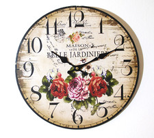 Dekorative Wanduhr im Landhausstil, leise tickend, NEU - Geschenkidee