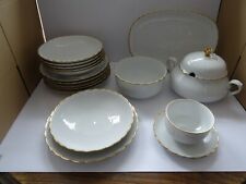 Tirschenreuth Speiseservice 6 Personen Form Salzburg Weiß mit Goldrand