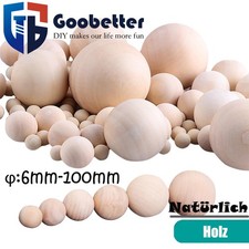 Holzkugeln Bastelkugel Ø 6/8/10/12/15/18/20 Bis 100mm ohne Bohrung Solide Kugel