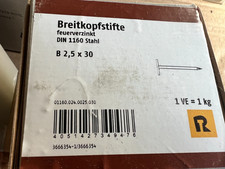 Breitkopfstifte 2,5x30mm  1Kg  DIN1160 feuerverzinkt  / Pal1