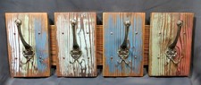 Garderobe, Wandgarderobe mit 4 Kleiderhaken, Massivholz, Altholz, Unikat
