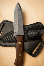 Jagdmesser Taschenmesser Rosenholz EDC Damaststahl Klinge Handgefertigt Hunting