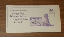 Seltene Werbung vintage MOLTEX ÖKO Windeln mit ungebleichtem Zellstoff 1992
