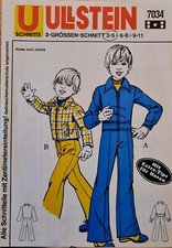 Retro Schnittmuster 70er Schlaghose & Jacke Gr.3-5 (3-5 Jahre) Ullstein 7034