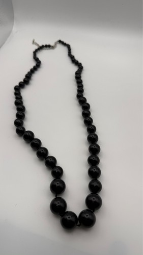 Schwarze perlenkette lang neu - schwarze,