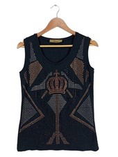 GLOOCKLER Basic Top Damen Top Gr. DE 34 bronzefarben-silberfarben-schwarz