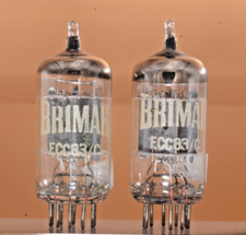 2x ECC83 Brimar - British Made - passende Triodes - glattes, musikalisches Paar