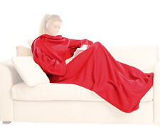 Wilson Gabor Wohnmantel- Fleece-Kuscheldecke mit Ärmeln, weinrot- neu