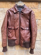 G-Star Gr. L Lederjacke Bomberjacke Fliegerjacke Hawke Flight Bomber Jacke braun