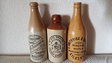 3 antike Flaschen aus England Steinzeug Mineralwasser und Bier