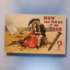 Comic Postkarte 1920 Edwardian Fashion Courting Couple On Your Screw Chromo