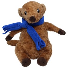 Kuschelwuschel Biber mit blauem Schal Kuscheltier 17cm Gebraucht Biber